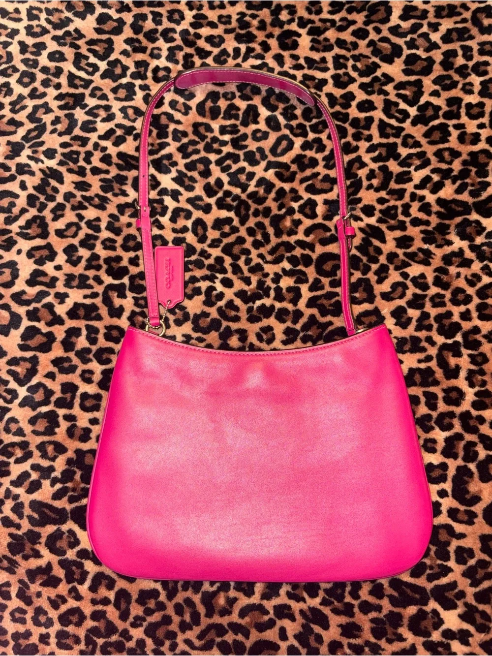 Coach Hot Pink Leather Shoulder Bag